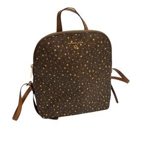 Michael Kors Rare Brown Backpack with Gold Star Design